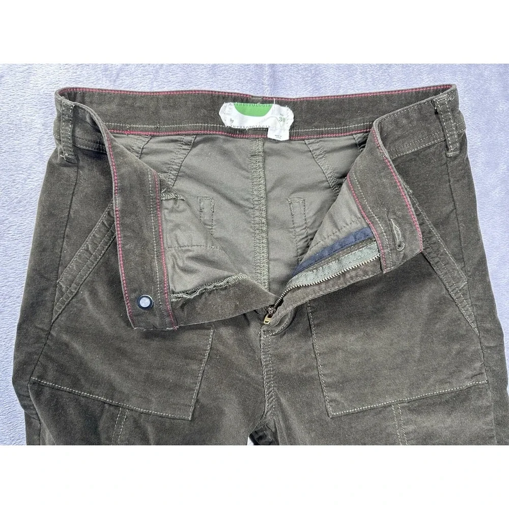 Anthropologie Corduroy Pants Womens 30x27 Green Skinny Mid Rise Preppy Boho